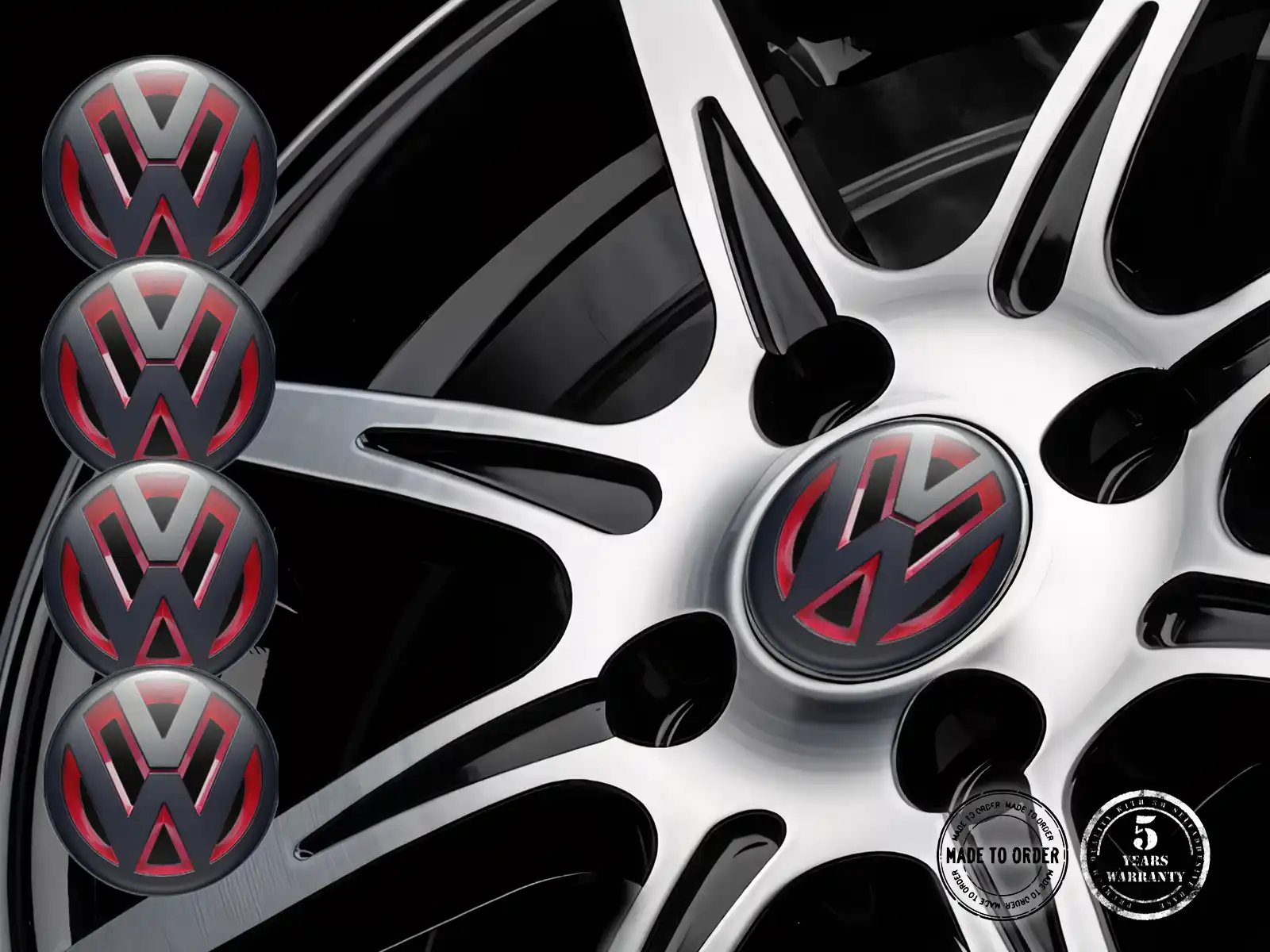 VW Insignias Bombadas Logo Pegatinas de Rueda Elegante